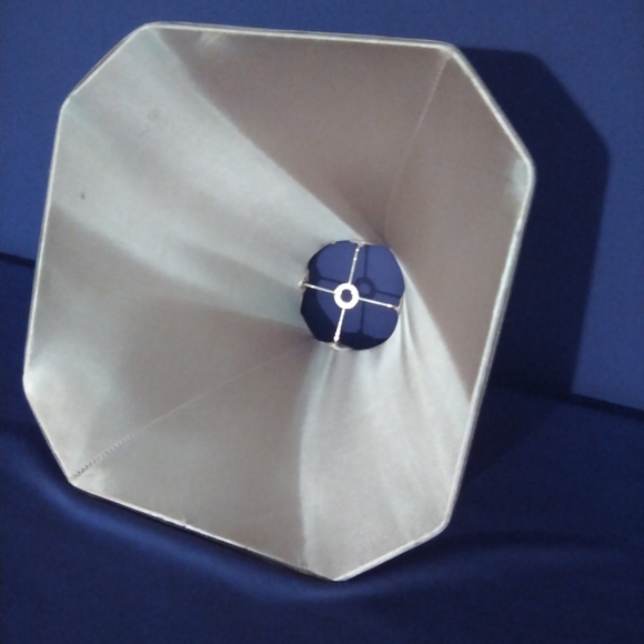 Vintage 70s Silk Shantung Shallow Drum Bell Lamp Accent Shade Tan - Picture 3 of 4